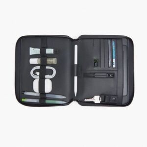 Black Vegan Leather Monos Metro Folio Kit Accessory Case